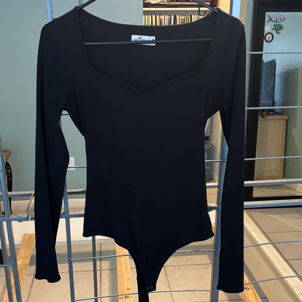 Hollister Midnight Black Long Sleeve Bodysuit